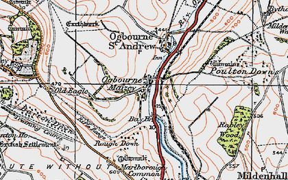 Old map of Ogbourne Maizey in 1919
