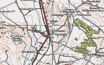 Old map of Ogbourne St George in 1919