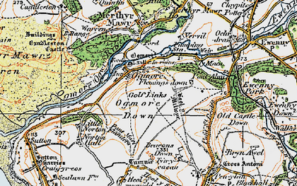 Old map of Beacons Down in 1922