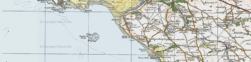 Old map of Ogmore-by-Sea in 1922