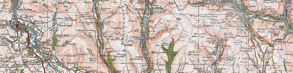 Old map of Bryn y Cae in 1922