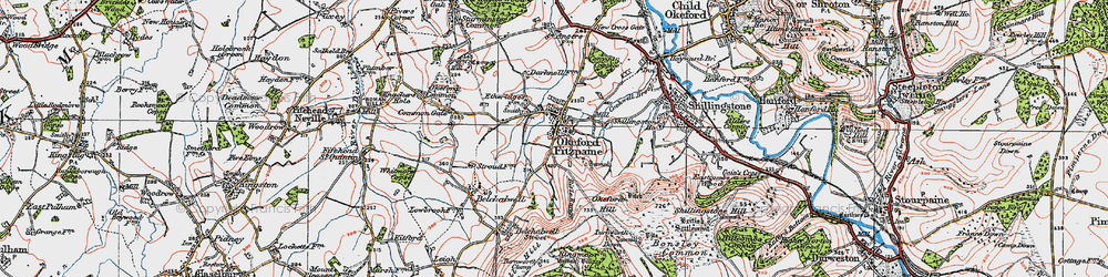 Old map of Okeford Fitzpaine in 1919