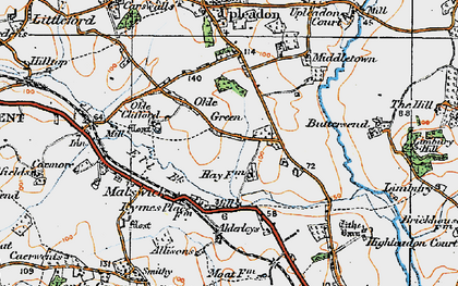 Old map of Alderleys, The in 1919