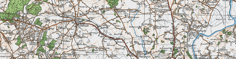 Old map of Alderleys, The in 1919