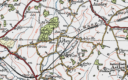 Old map of Old Arley in 1921