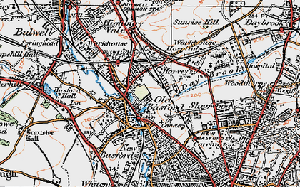 Old map of Old Basford in 1921