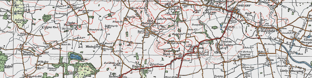 Old map of Old Bolingbroke in 1923