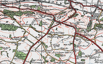 Old map of Old Bramhope in 1925