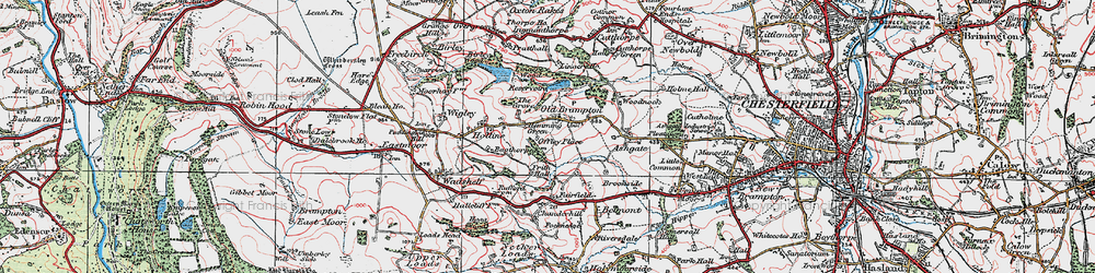 Old map of Linacre Wood in 1923