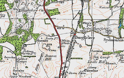 Old map of Old Burghclere in 1919