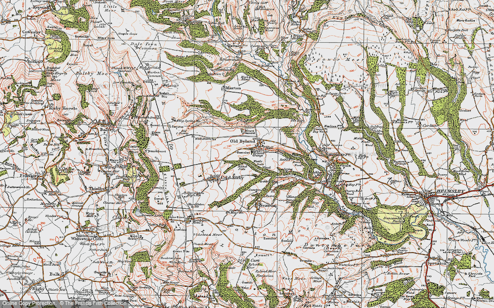 Old Map of Old Byland, 1925 in 1925