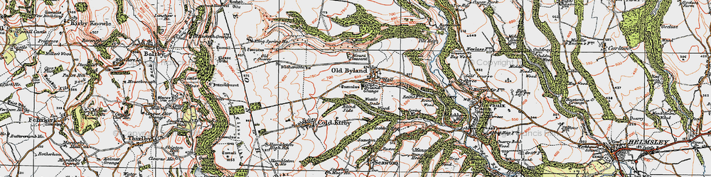 Old map of Blind Side in 1925