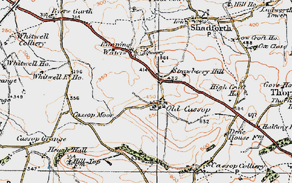 Old map of Old Cassop in 1925