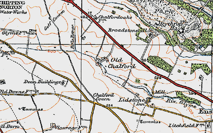 Old map of Old Chalford in 1919