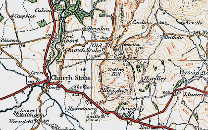 Old map of Old Church Stoke in 1921