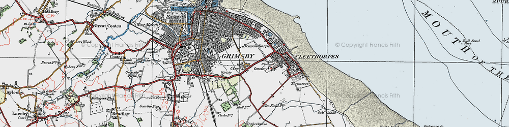 Old map of Old Clee in 1923
