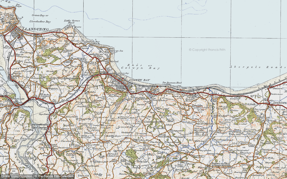 Old Map of Old Colwyn, 1922 in 1922
