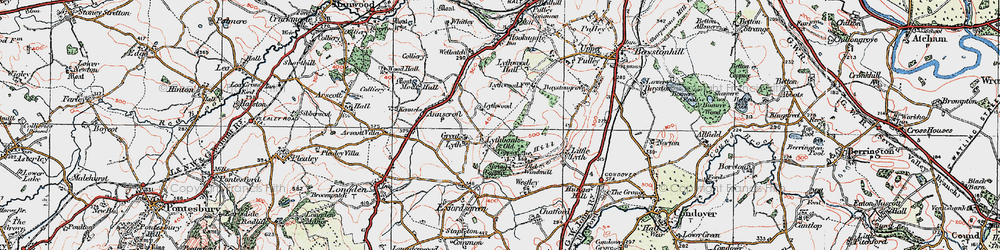 Old map of Old Coppice in 1921