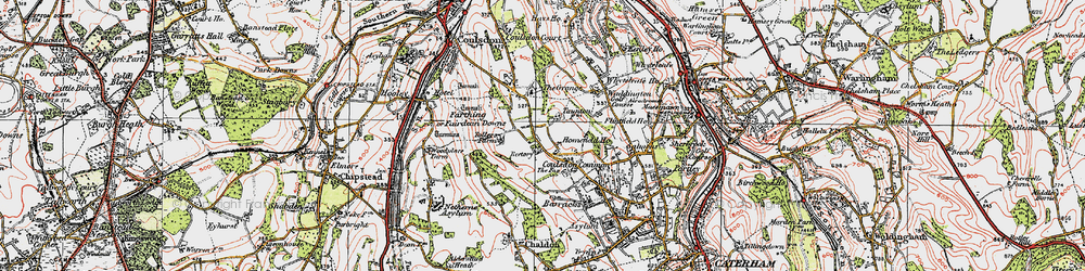Old map of Old Coulsdon in 1920