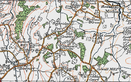 Old map of Coddington Cross in 1920