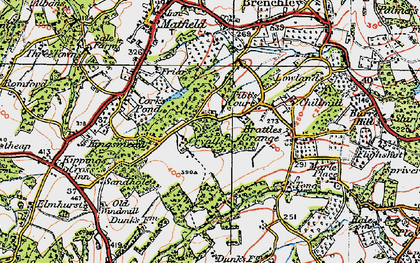Old map of Old Cryals in 1920
