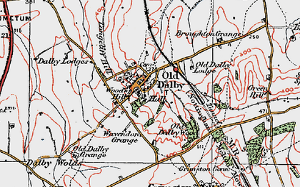 Old map of Old Dalby in 1921