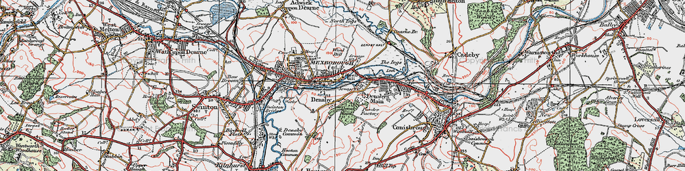 Old map of Old Denaby in 1924