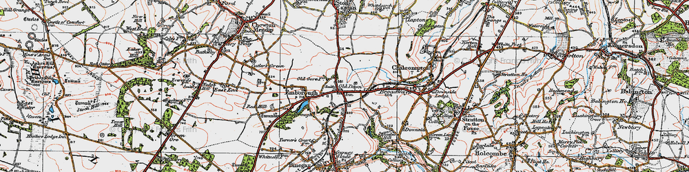 Old map of Old Down in 1919