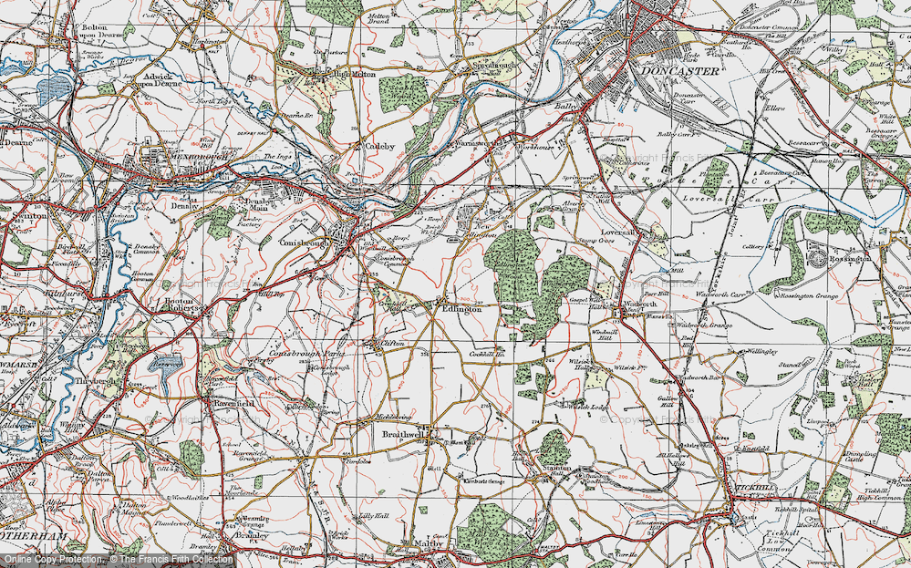 Old Map of Old Edlington, 1923 in 1923