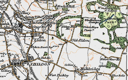 Old map of Old Eldon in 1925