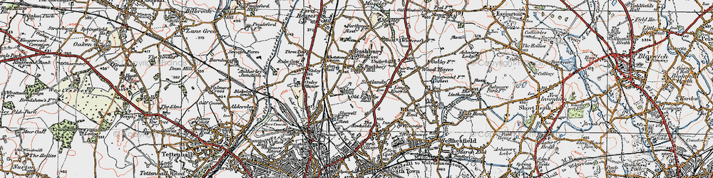 Old map of Old Fallings in 1921