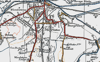 Old map of Old Fletton in 1922