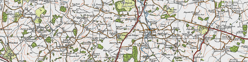 Old map of Old Hall Green in 1919