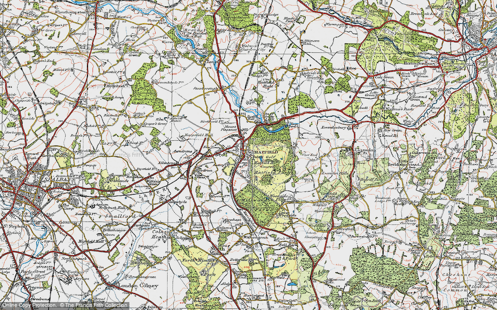 Old Map of Old Hatfield, 1920 in 1920