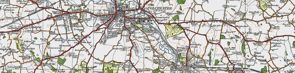 Old map of Old Heath in 1921