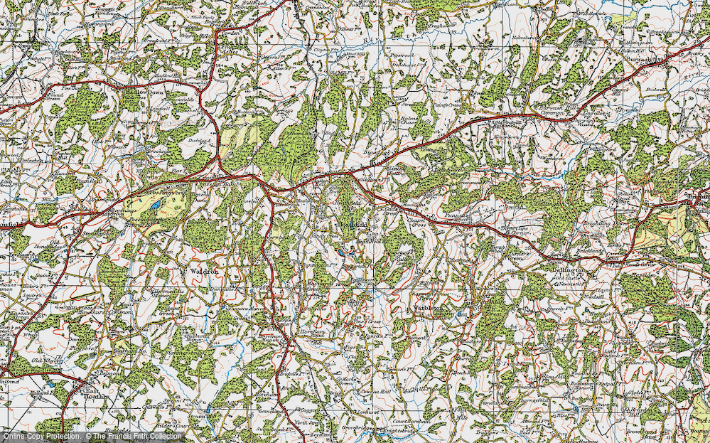 Old Map of Old Heathfield, 1920 in 1920
