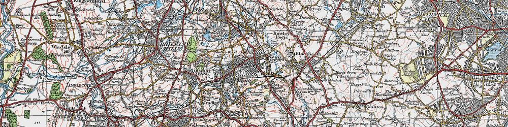 Old map of Old Hill in 1921