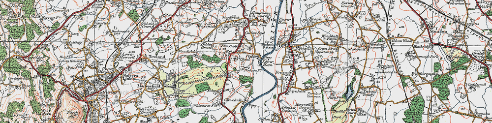 Old map of Old Hills in 1920