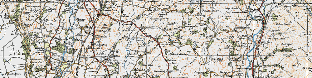 Old map of Old Hutton in 1925