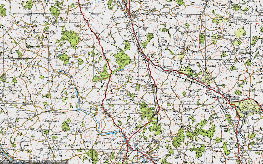 Old Map of Old Knebworth, 1920 in 1920