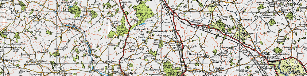 Old map of Old Knebworth in 1920