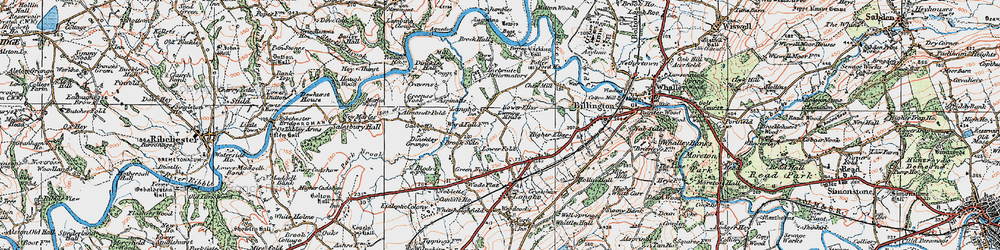 Old map of Old Langho in 1924