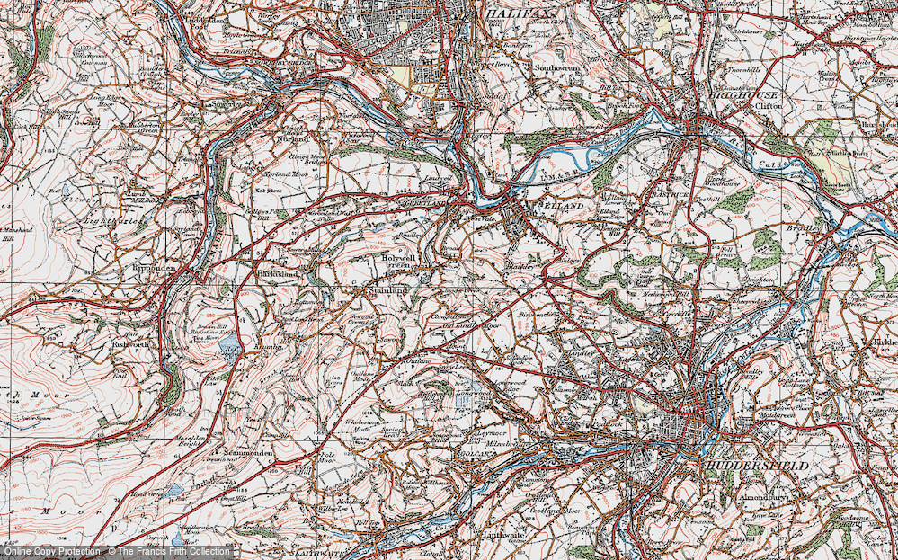 Old Map of Old Lindley, 1925 in 1925