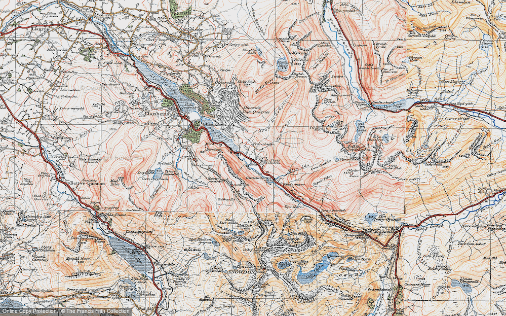 Old Map of Old Llanberis, 1922 in 1922