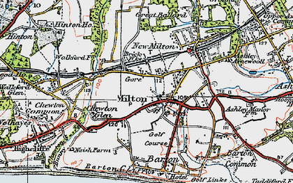 Old map of Old Milton in 1919