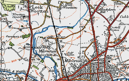 Old map of Old Milverton in 1919