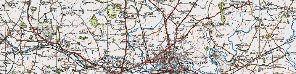 Old map of Old Milverton in 1919