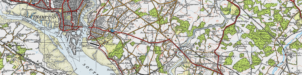 Old map of Old Netley in 1919
