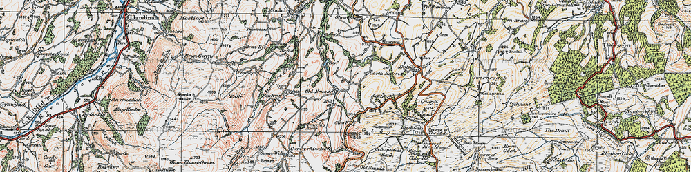 Old map of Banc Cefnperfedd in 1921