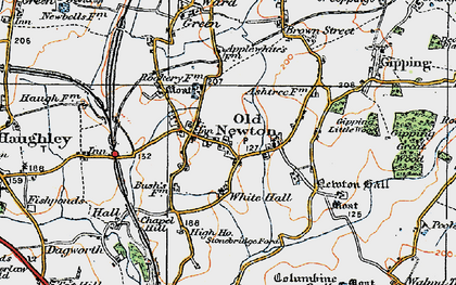 Old map of Old Newton in 1921
